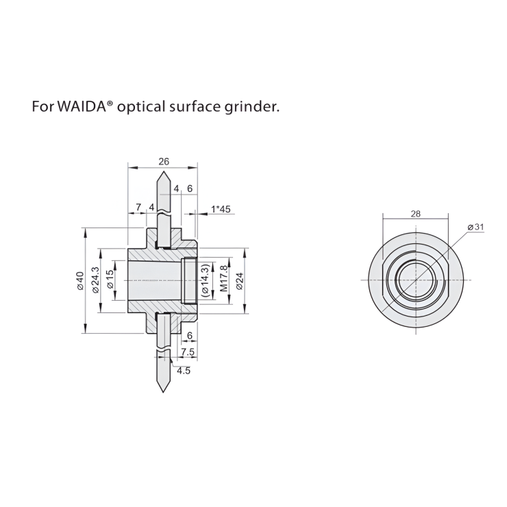 Bộ Gá Đá Mài Cho Máy Mài Phẳng Quang Học - Flanges For Grinding Wheels (Optical Surface Grinders) 