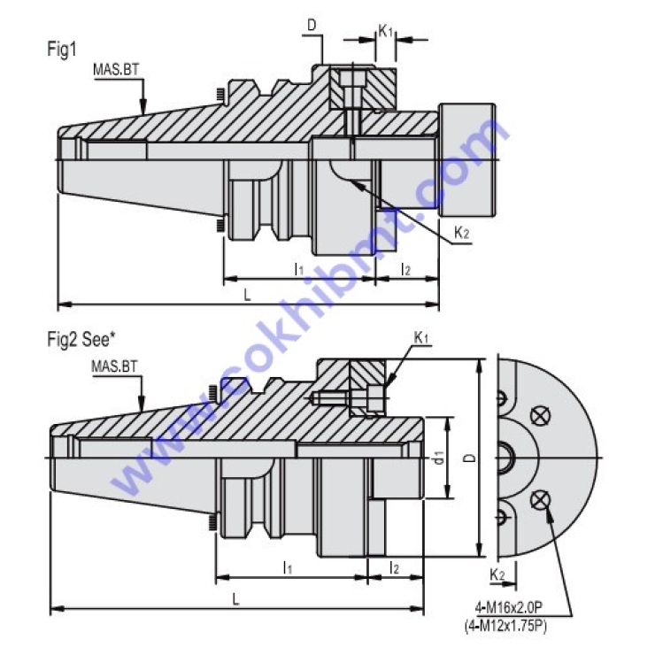 KẸP DAO PHAY MẶT - BT FACE MILL ARBOR 