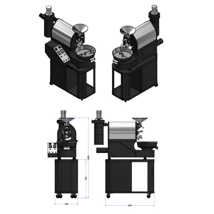 Máy Rang Cà Phê 0.5-1.2Kg 