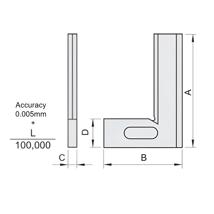 Thước Vuông Bằng Thép Tôi Cứng - Hardened Steel Squares 