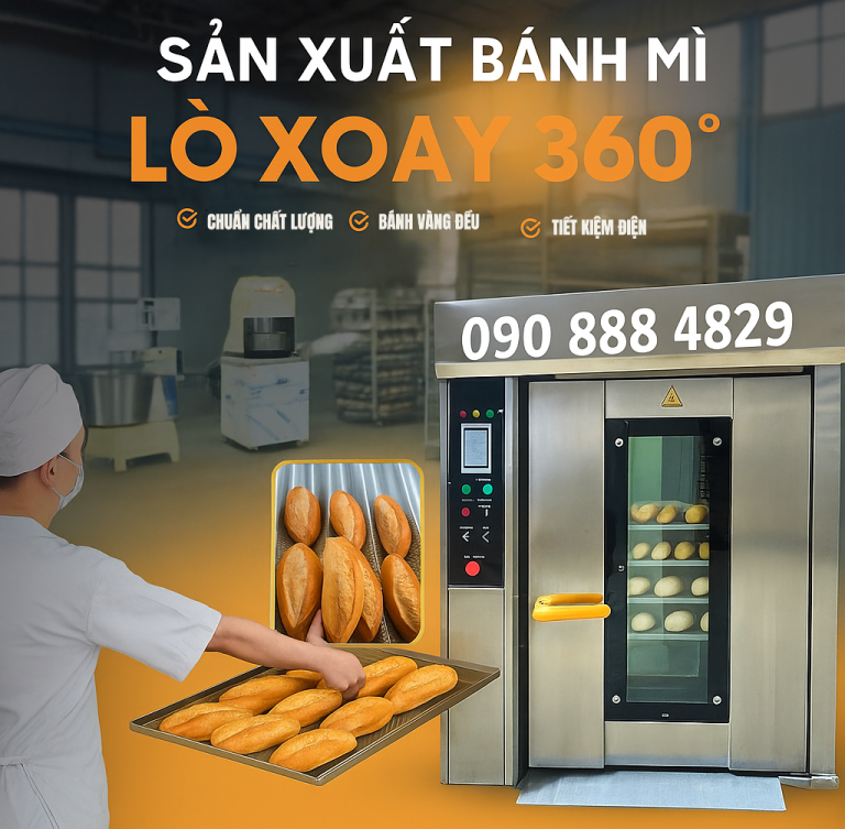 LÒ NƯỚNG BÁNH MÌ XOAY 360 ĐỘ